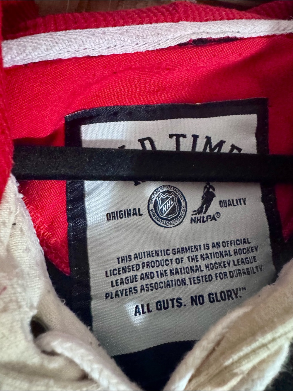 Chicago Blackhawks Red Lace-Up Hockey Hoodie with Native Head Crest - Picture 5 of 5